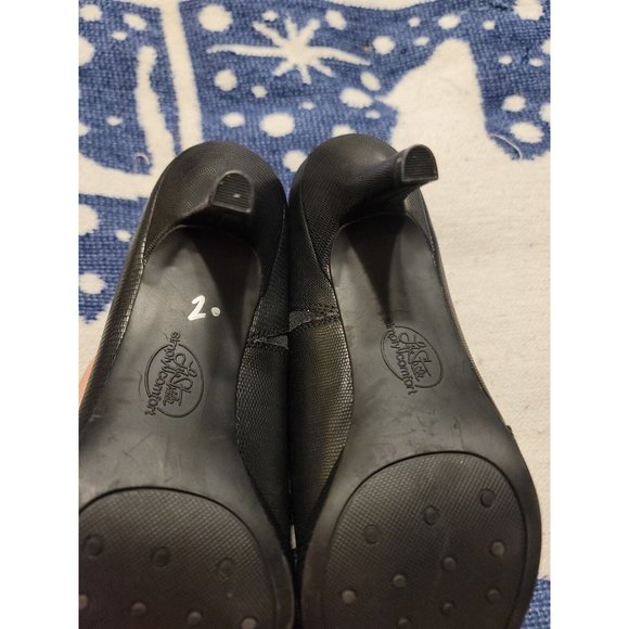 Lifestride Black Faux Leather Peep Toe Pump Heels Size 8.5 - Picture 9 of 10